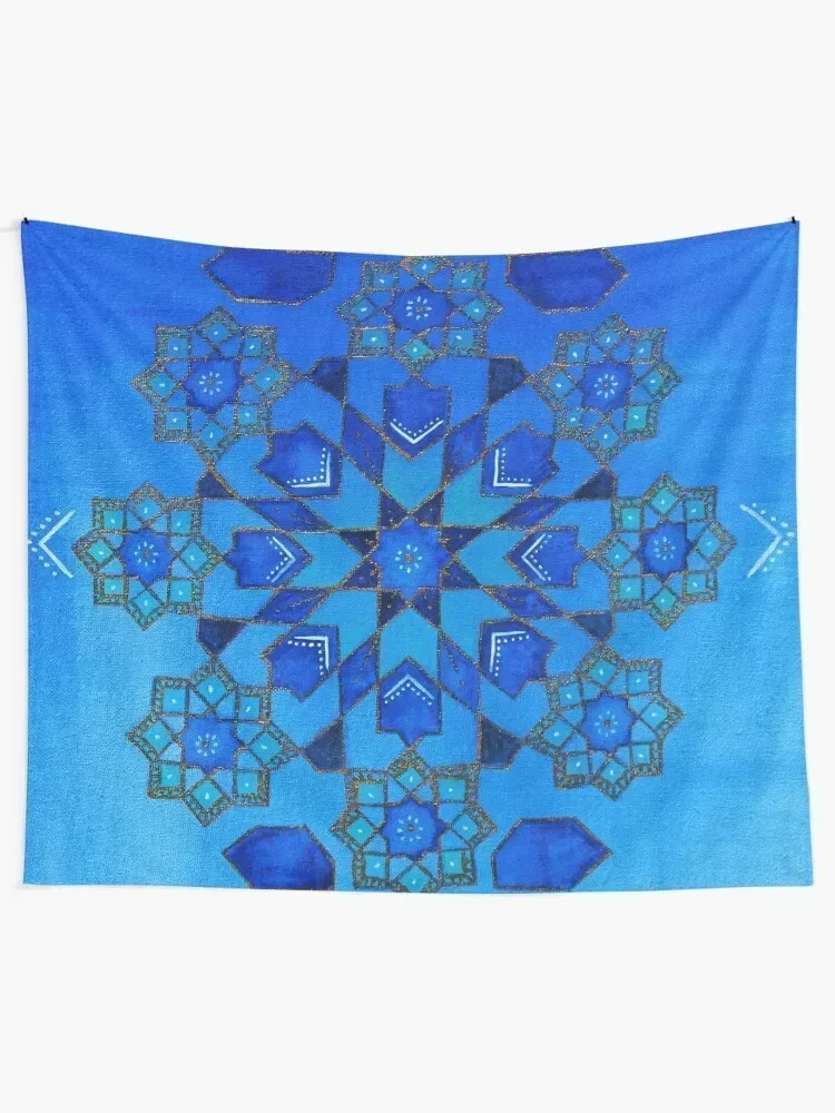 

Blue moroccan tiles Tapestry Room Decor Room Decoration Accessories Custom Wall Hangings Decoration Tapestry