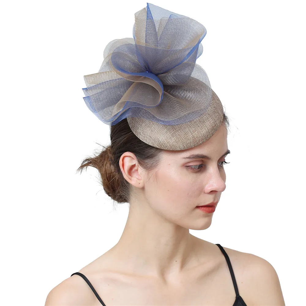 Bride Wedding Fasciantor Hats Hair Clip Fashion Mesh Nice Fascinators Women Party Wedding Chapeau Cap Married Hair Accessories