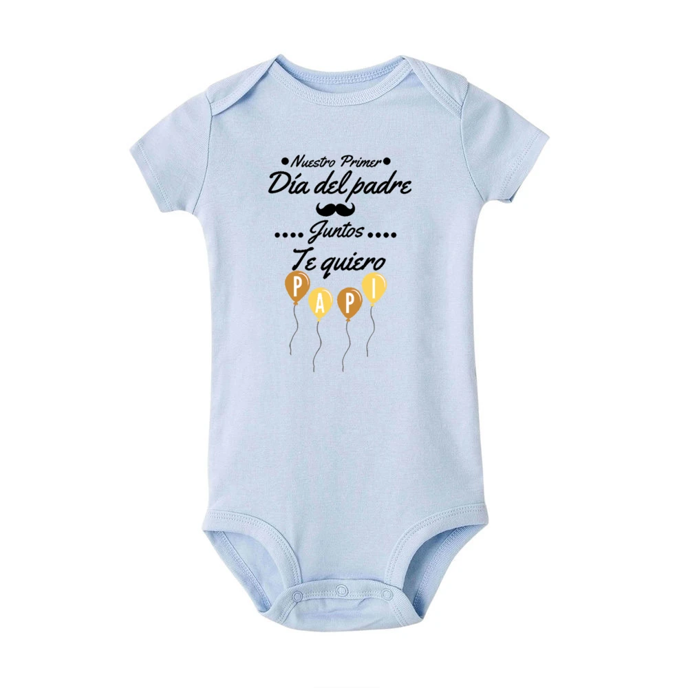 Our First Father\'s Day Together I Love You Daddy Printed Baby Bodysuit Father\'s Day Infant Outfit Newborn Short Sleeve Romper