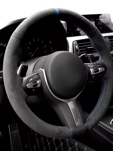 Black Suede Steering Wheel Cover For BMW F30 F31 F34 F10 F11 F07 F12 F13 X3 X4 X5 X6 F16 F20 F21 M135I 140I X1 Car Accessories