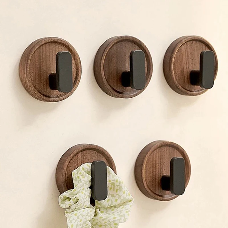 Wood Wall Hooks for Hanging Coat Hooks Wall Mounted, Wooden Rustic Farmhouse Heavy Duty Towel Hooks Wall Hooks for Hanging Coats