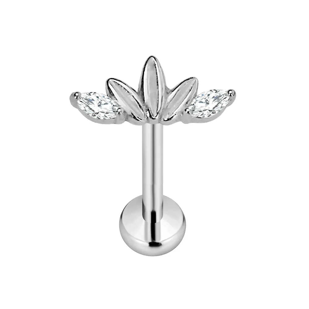 Titanium Flower Petals Star Heart Butterfly Threadless Piercing Earring