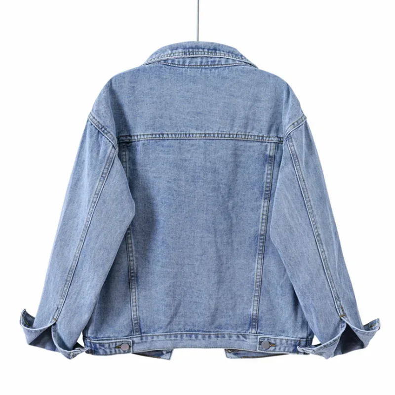 2021 Plus Size 5XL Denim Jacket Women Boyfriend Jean Coat Streetwear Harajuku Vintage Autumn Basic Outerwear