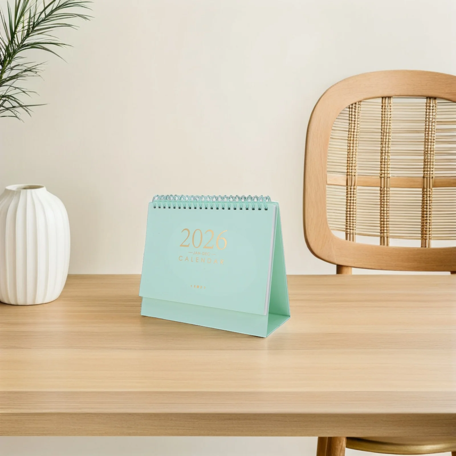 

2026 Desk Calendar Coil Binding Flip 12 Months Large Thick Paper Office Agenda Smooth Writing Ink Bleeding Resistant Stand Up