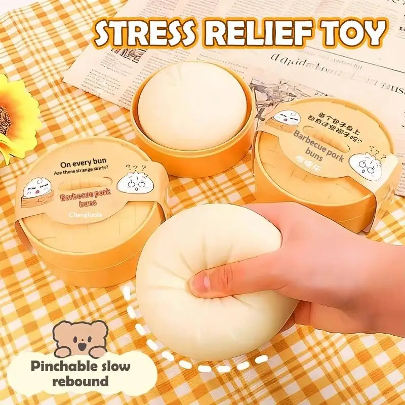 1PC Soft Dumpling  Steamed Stuff Bun Fidget Toy AntiStress Ball for Children and Adult Relaxation