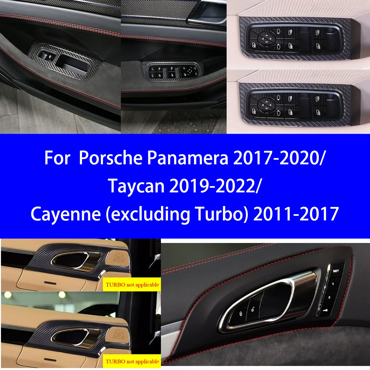 

For Porsche Panamera/Taycan/Cayenne (excluding Turbo) Dry Carbon Fiber Window Glass Lift Switch Decorative Interior Parts