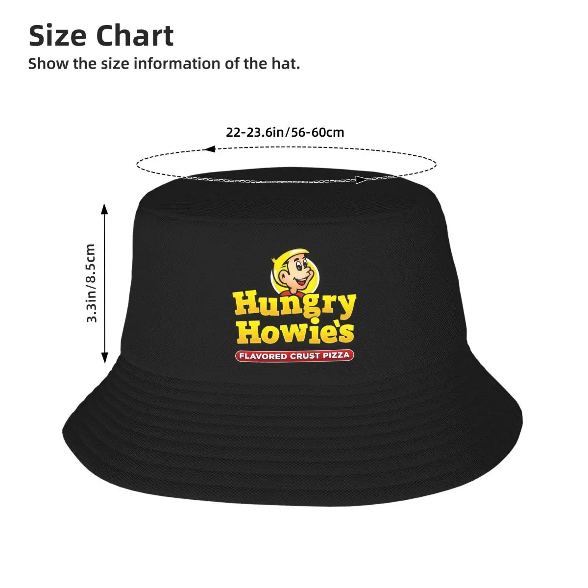 Hungry Howie's Pizza Bucket Hat Panama Hat Children Bob Hats Cool Fisherman Hats Summer Beach Fishing Unisex Caps