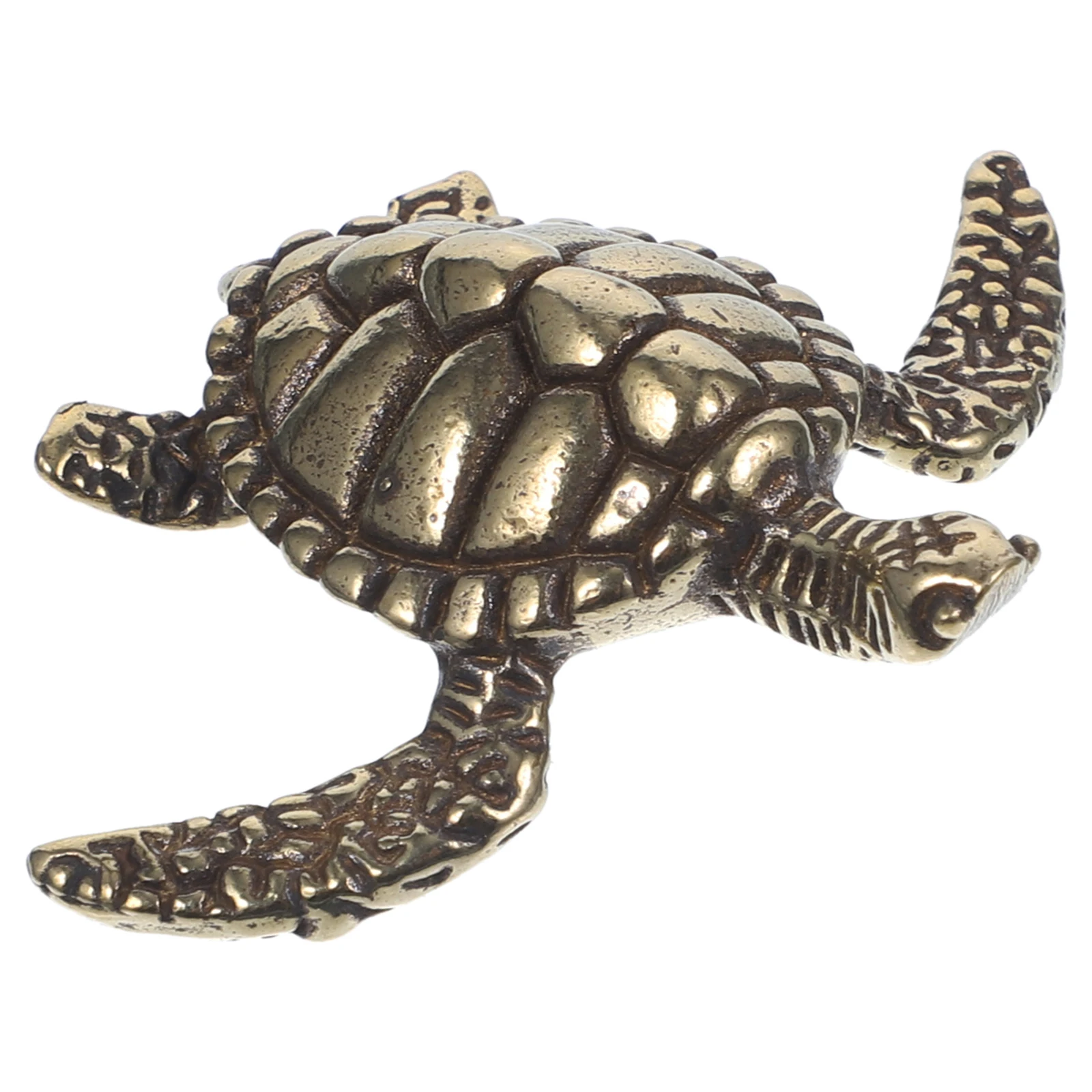 Solid Copper Turtle Desktop Statues Desk Decor Brass Sculpture Mini Model Tabletop Decor Toy Animal Sculpture Brass Gift