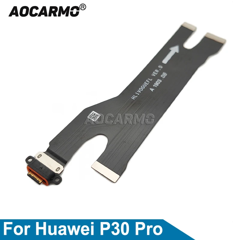 Aocarmo For Huawei P30 Pro USB Type C Charge Dock Charging Port Tail Plug Back Rear Flex Cable Replacement Part