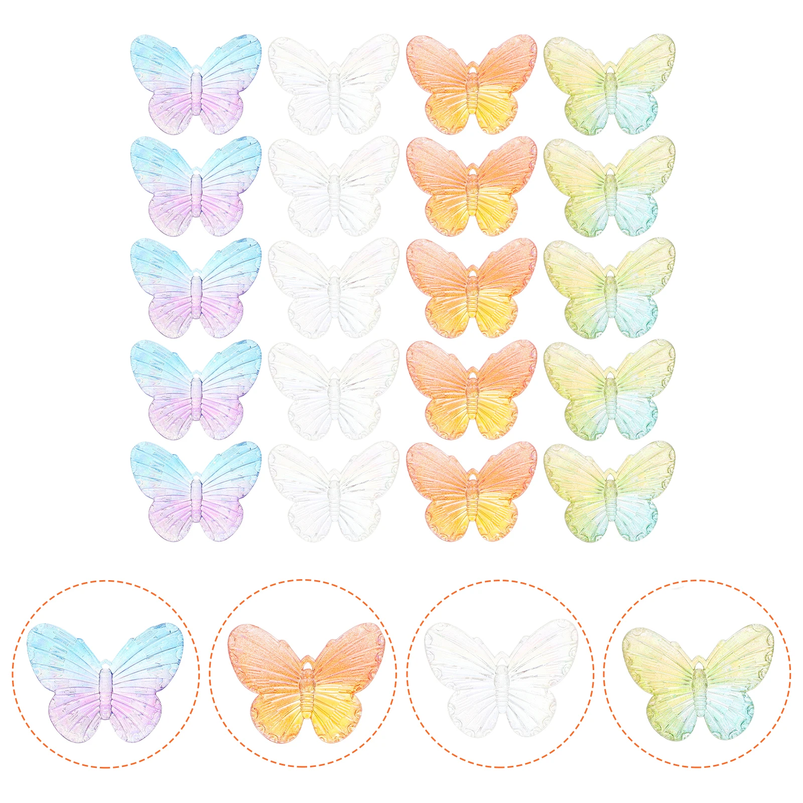 

20pcs Hairpin Elegant Butterflies Decorations Clips Resin Material H made Craft Supplies Jewelry Making Accessories