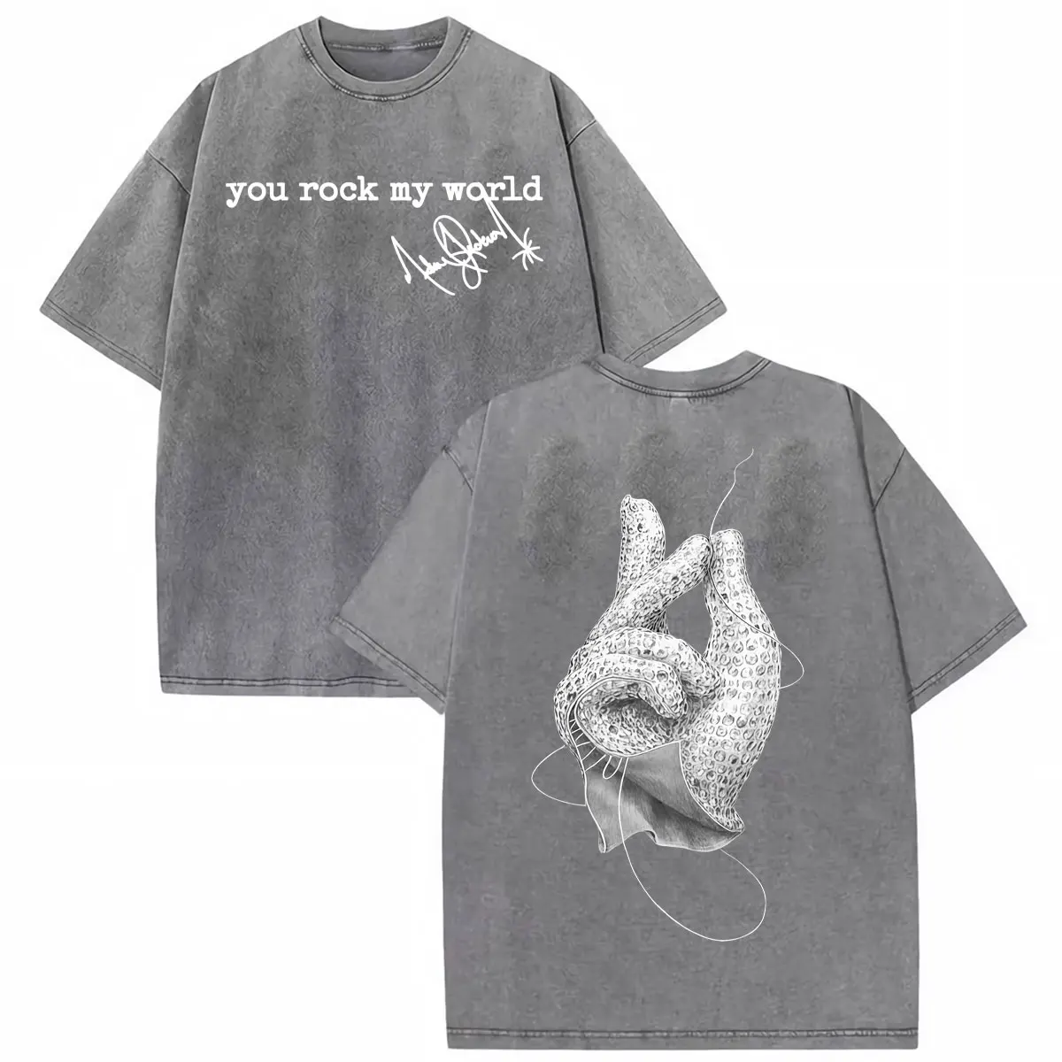 King of Pop Michael Jackson You Rock My World Tshirt Men's Fashion Gothic Oversized T Shirts High Quality Vintage Washed T-shirt