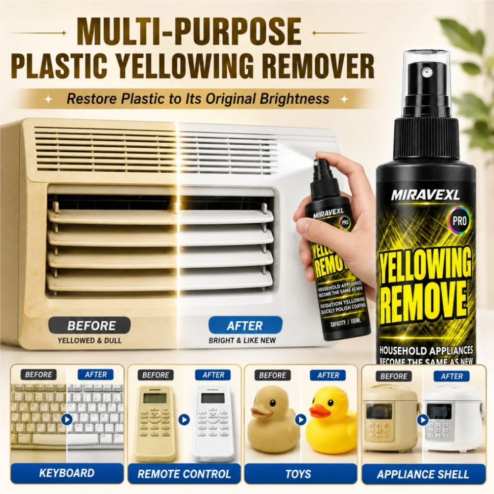 Plastic Yellowing Remover Scratch Repair - Appliances AC Units Fridge Toilet Back To White Gloss Long-Lasting Polish Clean Care
