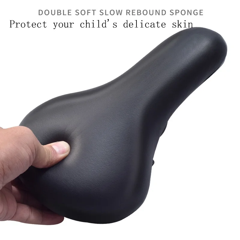 مقعد دراجة للأطفال، مقعد سكوتر، مقعد سرج، توازن فرعي، وسادة ناعمة سميكة، حقيبة مقعد، ملحقات عربة الأطفال