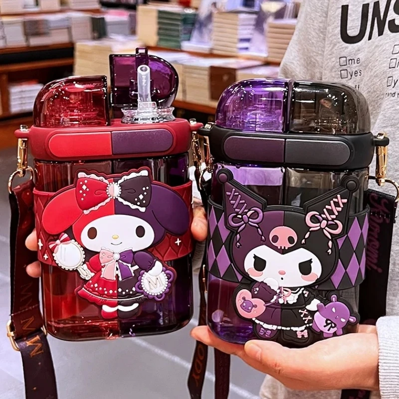 Hellokitty-Bouteille d'eau portable avec double bouilloire, Melody Kuromi Lotso, Tritan étudiant, cadeau d'anniversaire, chaud, 680ml