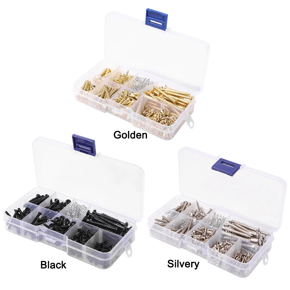 226pcs Electric Guitar Screw Kit Mounting Screws Assortment Box for Electric Guitar Bridge Pickup Pickguard Tuner