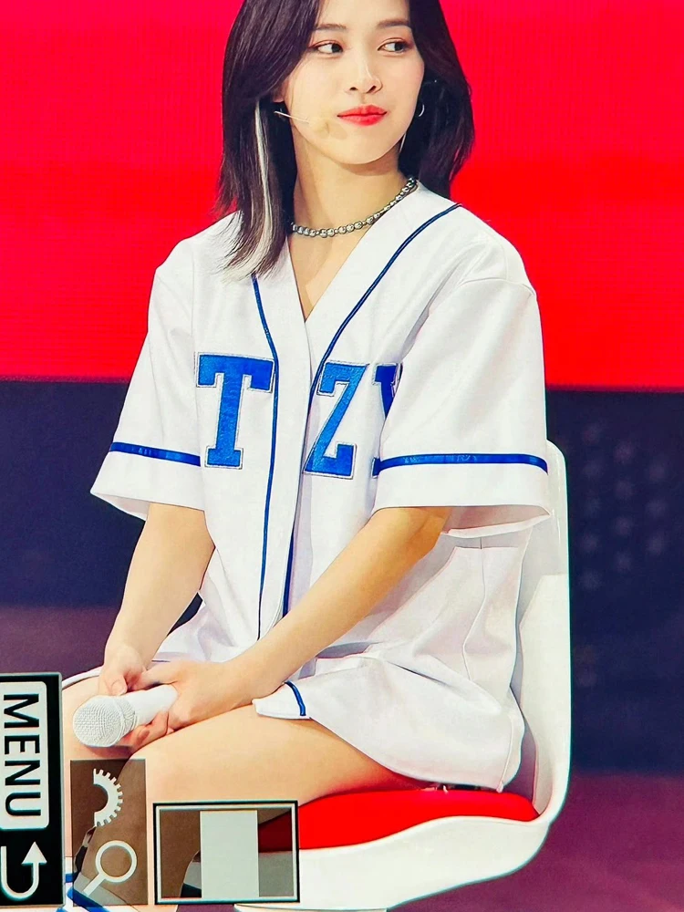 ITZY Girl Group Performance Outfit American Baseball Jacket Cheerleading Street Dance Hip Hop Jazz Kpop Show Set Women's Costume - view 4