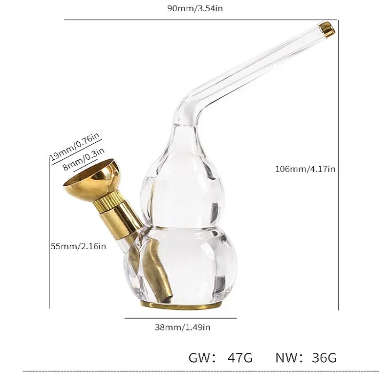 سعيد الاكريليك حرق جاف التبغ أنبوب تدخين المياه مع النحاس الجاف عشب العشب وعاء صغير الشيشة الشيشة مجموعة اكسسوارات الدخان