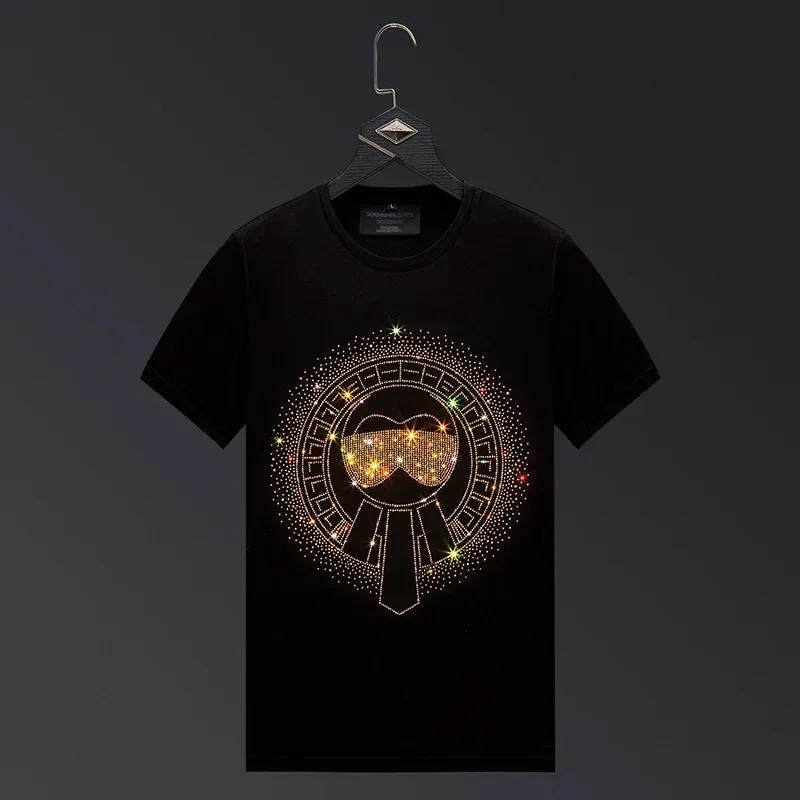

2025 Character Diamonds T Shirts Men Summer Clothes Fashion Streetwear Cotton O Neck Short Sleeve Mercerized Cotton T-shirts