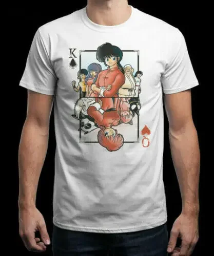 Saotome Ranma 1/2 Funny Manga White T-Shirt S-3XL For Genma Fan