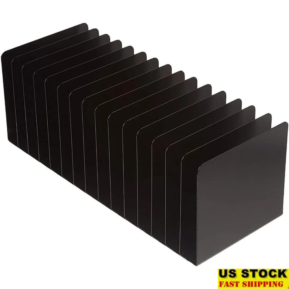 

Durable Steel Desk File Organizer 15 Compartment Vertical File Holder Scratch and Chip Resistant Mail Organizer Office Use