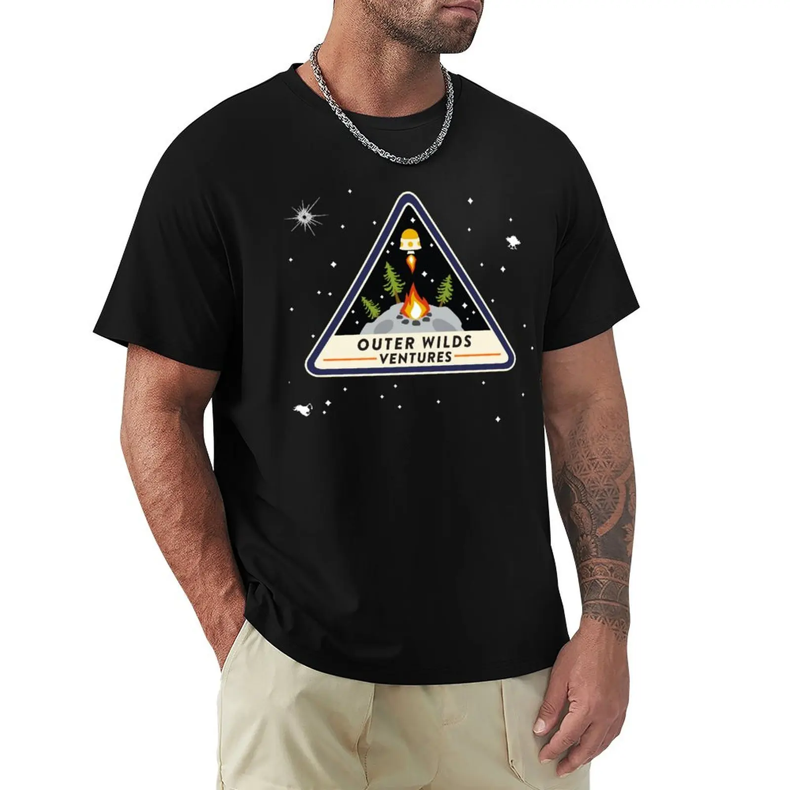 

Outer Wilds Ventures Patch T-Shirt oversized graphic tee new edition oversizeds mens funny t shirts