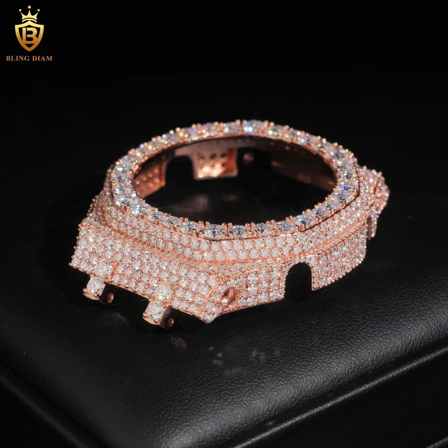 

Luxury Hip Hop Fashion Jewelry Iced Out VVS Moissanite Sterling Silver 925 Luxury GA2100 Watch Case Bezel