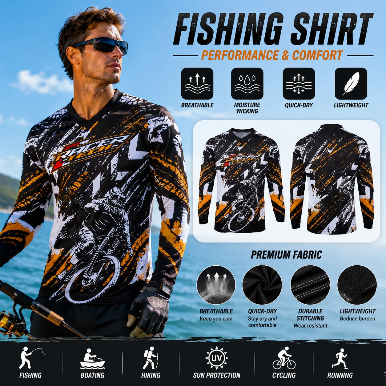 

2026 Cycling Jersey Motocross Jersey MTB Downhill Mountain Bike DH Maillot Ciclismo Hombre Quick Drying Jersey Shirt