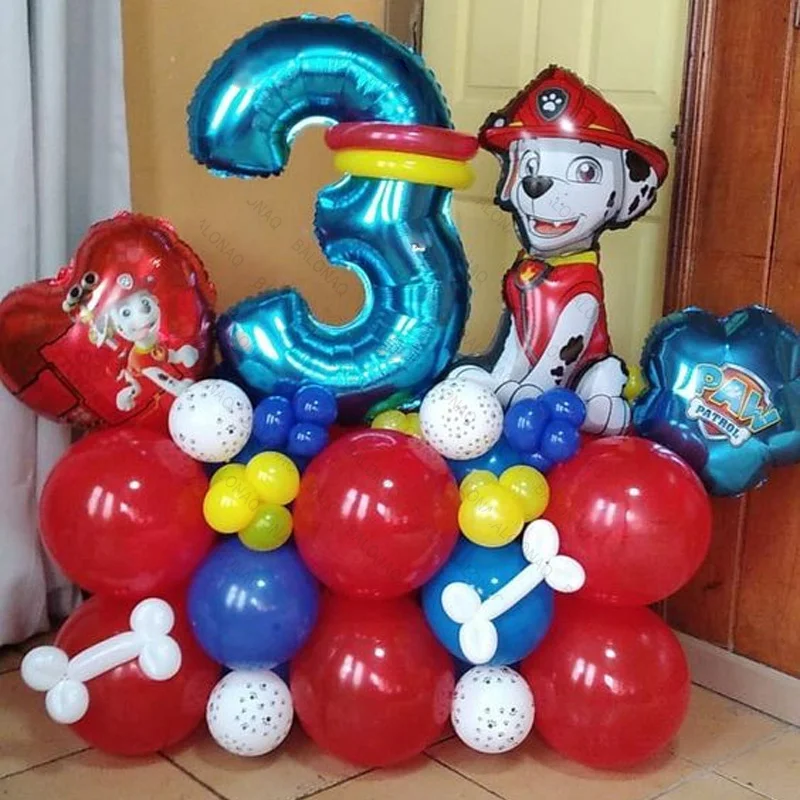 30 Stück Paw Patrols Ziffernballons Skye Chase Marshall Rubble Anime Hund Dekoration Geburtstag Baby Shower Party Zubehör Geschenk