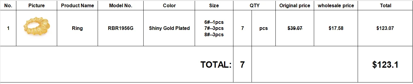 

Customization Wholesale Order For Fashion Ring