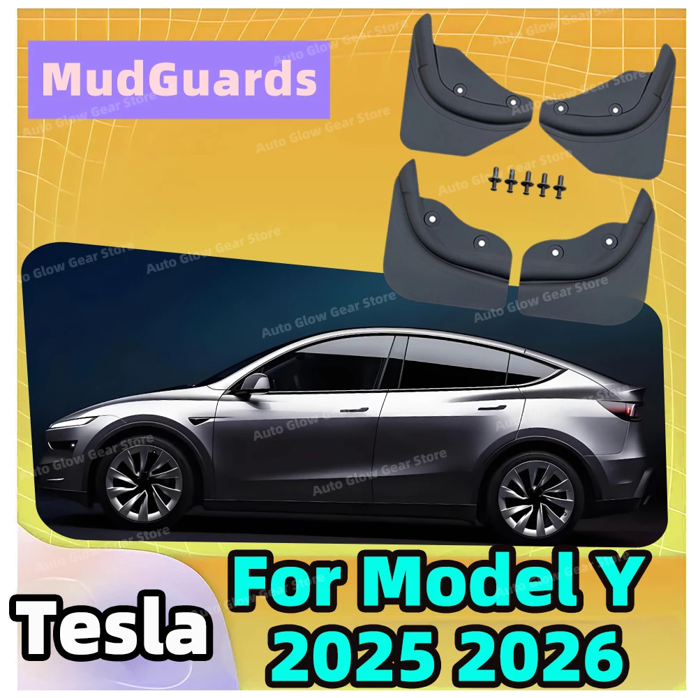 

1 комплект, сменные брызговики для Tesla Model Y 2025 2026, модификация автомобиля, скрытый специальный брызговик, защита