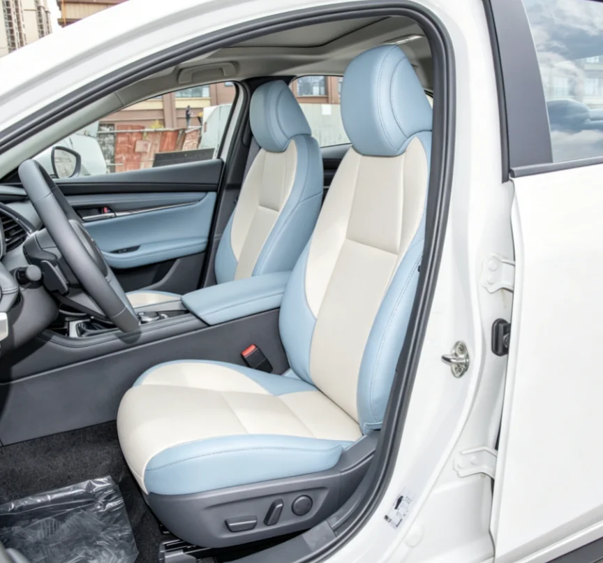 Für 2024 Mazda 3 Maßgefertigte Autositzbezüge Luxuriöses Nappaleder 100% Passgenau Innenraumzubehör 360 ° Vollständige Abdeckung – Detail 6