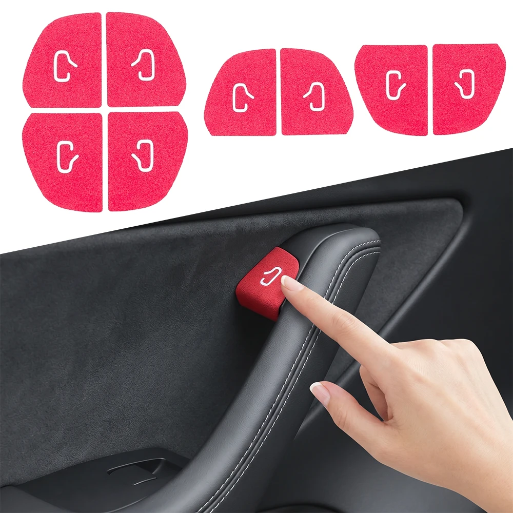 For Tesla Model 3 Highland 2024 2025 Model Y Juniper 2026 Car Open Door Button Stickers Handle Cover Interior Protection Trim