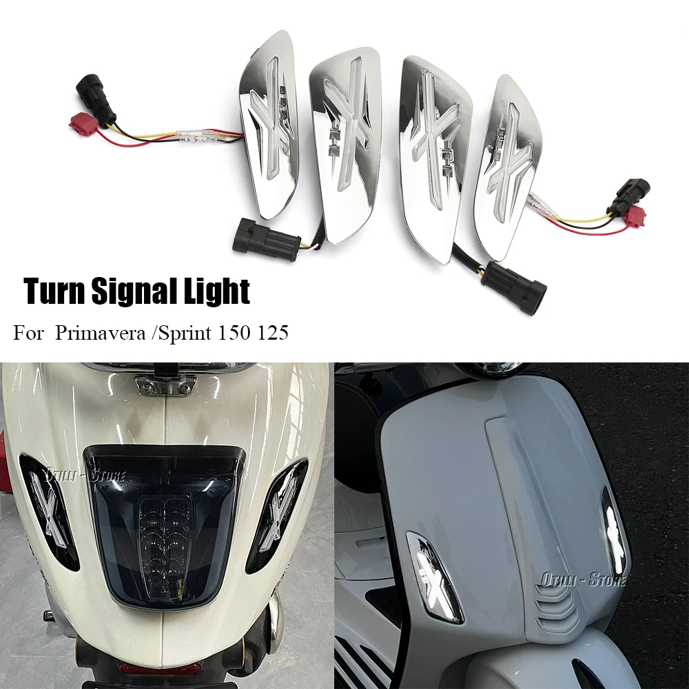 For Vespa Primavera Sprint 150 125 Motorcycle Front Rear Turn Signal Light Bright Indicator Waterproof Running Lamp Flashers