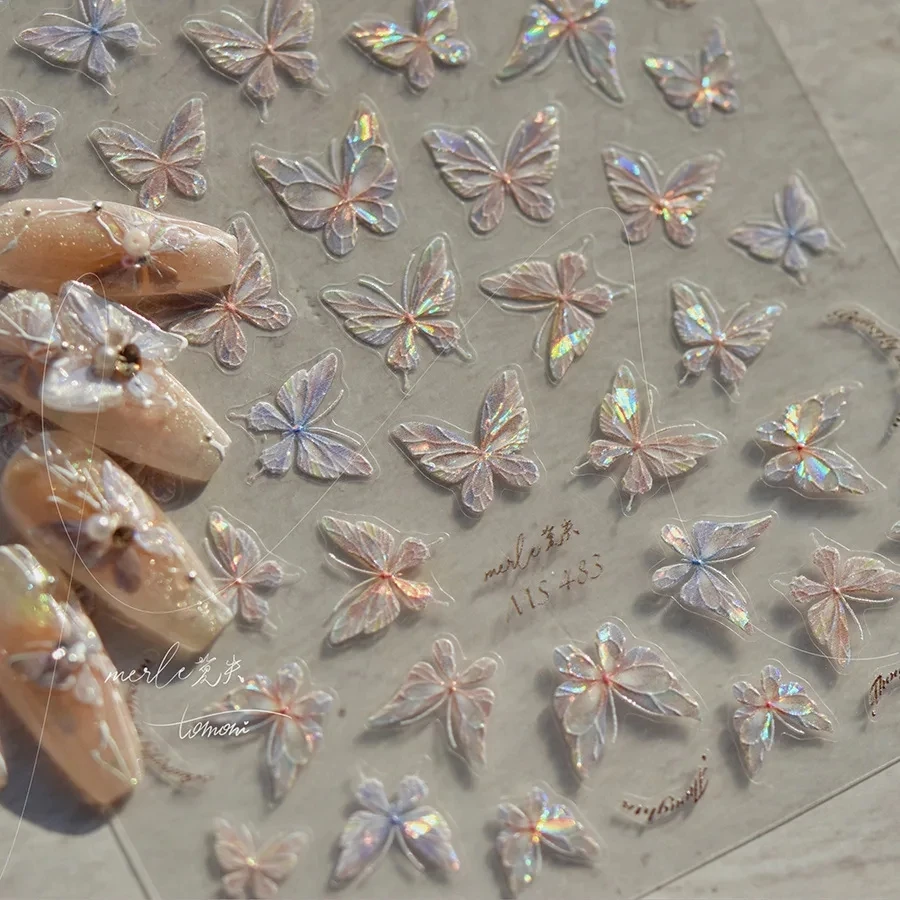 الذهب والفضة فراشة جديدة البرنز عالية الجودة لاصق مذهب مسمار ملصقات مسمار الفن زينة مسمار الشارات تصميم T-2559 #3