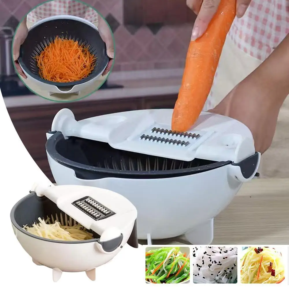 

9-в-1 кухонная круглая овощерезка из нержавеющей стали, многофункциональный водосберегающий проволочный ластик, нарезка для картофеля, моркови