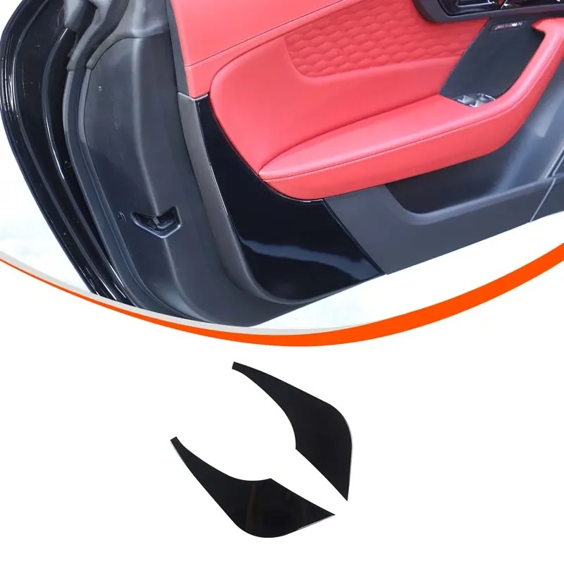 For Jaguar F-TYPE 2013+ PVC black car interior door panel decorative sticker car interior protection accessories 2Pcs