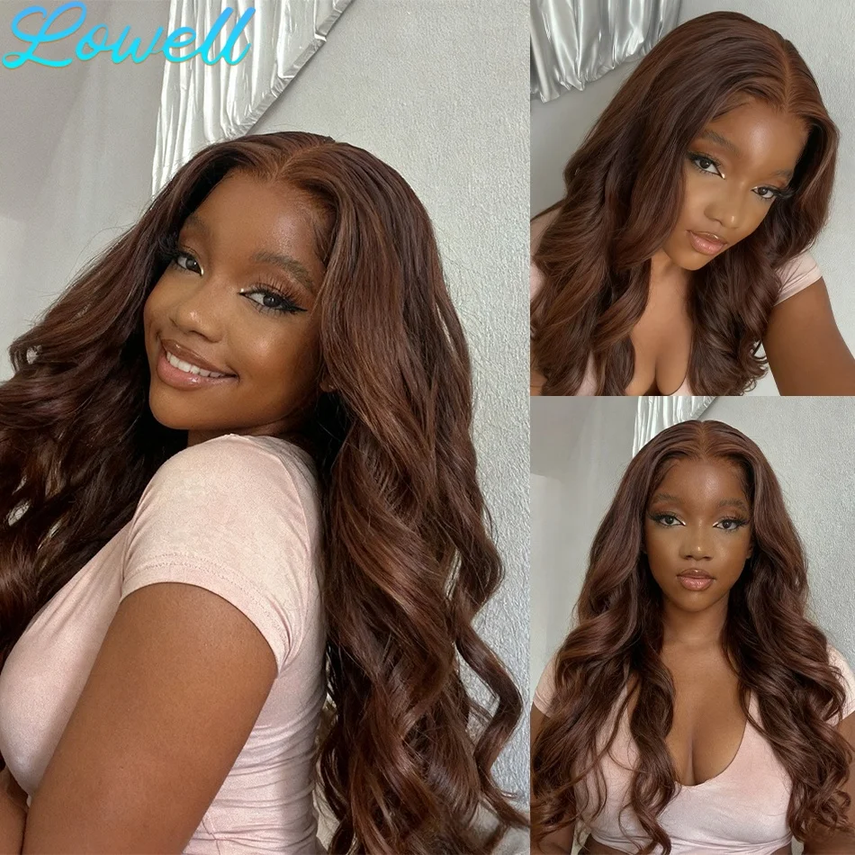 13x6 الشوكولاته براون hd الدانتيل الجبهة خصلات الشعر المستعار الإنسان الجسم موجة باروكة من شعر طبيعي 30 بوصة 100% الملونة براون خصلات الشعر المستعار الإنسان للنساء