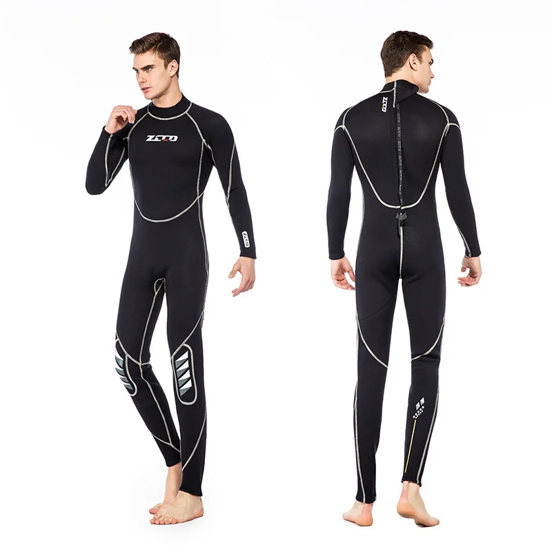 3MM Diving Suit Men's Thickened Warm Swimsuit Winter Snorkeling One-piece Long-sleeved Jellyfish Suit