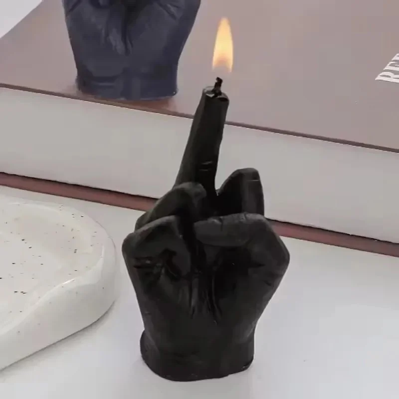

Creative Candles Middle Finger Shaped Gesture Scented Candles Niche Funny Quirky Gifts Home Decoration Ornaments Birthday Gifts