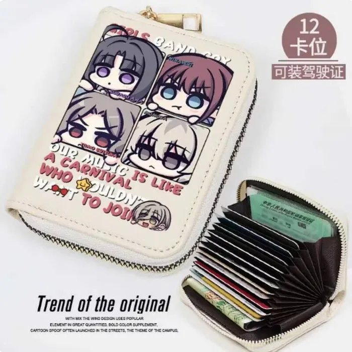 

Anime GIRLS BAND CRY Fashion Wallet PU Purse Card Coin Zipper Cash Holder Bag Cosplay Gift B2123 Anime