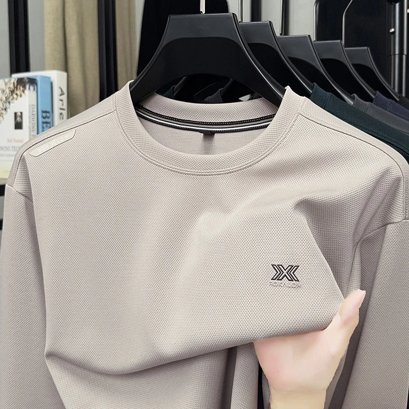 

Men's High-End Long Sleeve T-Shirt, New Loose-Fit Round-Neck Sweatshirt for Spring and Autumn Comfortable and Versatile Top