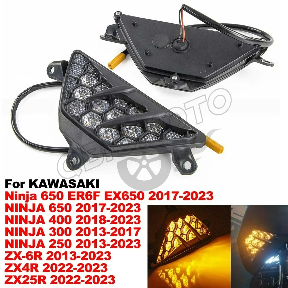 

NINJA ZX6R 2013 - 2023 2022 Front Turn Indicator Signal LED Lights For Kawasaki Ninja300 Ninja400 Ninja650 ZX 4R 25R ER6F EX650