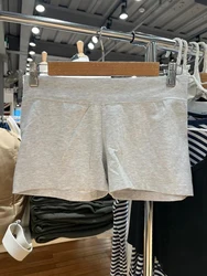 女性用コットンヨガスウェットショーツ,ハイウエスト,スリム,ショートパンツ,ヴィンテージ,ストリート,ベーシック,カジュアル,サマー