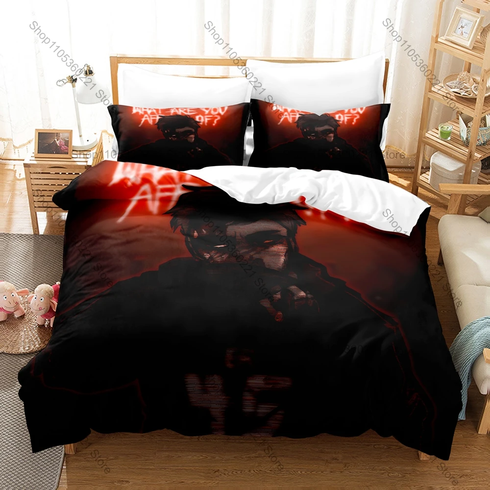 Personality Scary Afraid of Monsters Bedding New Duvet Cover Pillowcases Soft Comfortable Bed Set for Gamer Room Horror Fans Gif