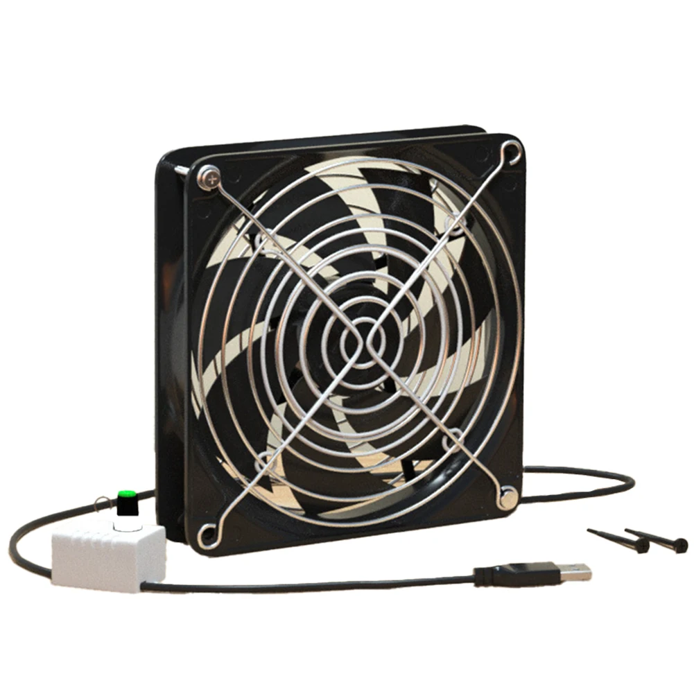 USB 5V Adjustable For Exhaust Fan 8cm 12cm Black Plastic Deodorizing Ventilation For Chicken Range Hood Pet House