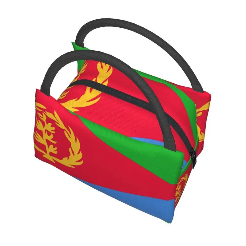 Custom Eritrea Flag Portable Lunch Boxes Women Multifunction Cooler Thermal Food Insulated Lunch Bag Travel Pinic Container