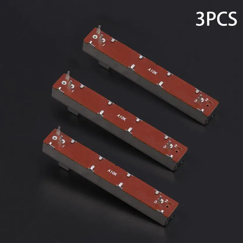 Oferta Imperdível: 1/2/3 Peças Potenciômetro Deslizante Reto de 88mm 3 Pinos A10K B10K, Fader de Canal Único para Mixer, Curso de 6MM