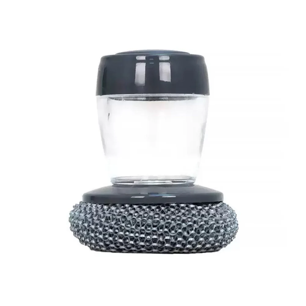 Manual Dish Brush Equipped with Detergent Dispensing Capability for Enhanced Control During Pot and Pan Maintenance