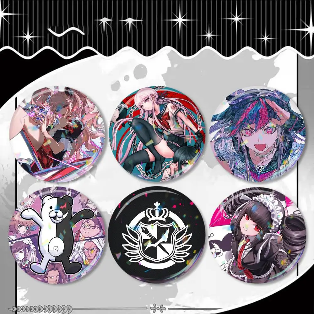 

Games Danganronpa Popular Laser Badge Applicable For Backpack Clothes Hats Decor Creative Accessories