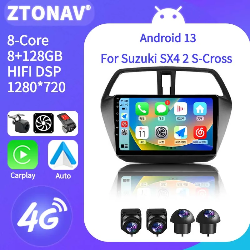 Carplay Autoradio Voor Suzuki SX4 2 S-Cross 2012-2016 Multimedia Android Radio Speler Autoradio Carplay Auto Ondersteuning 360 Camera